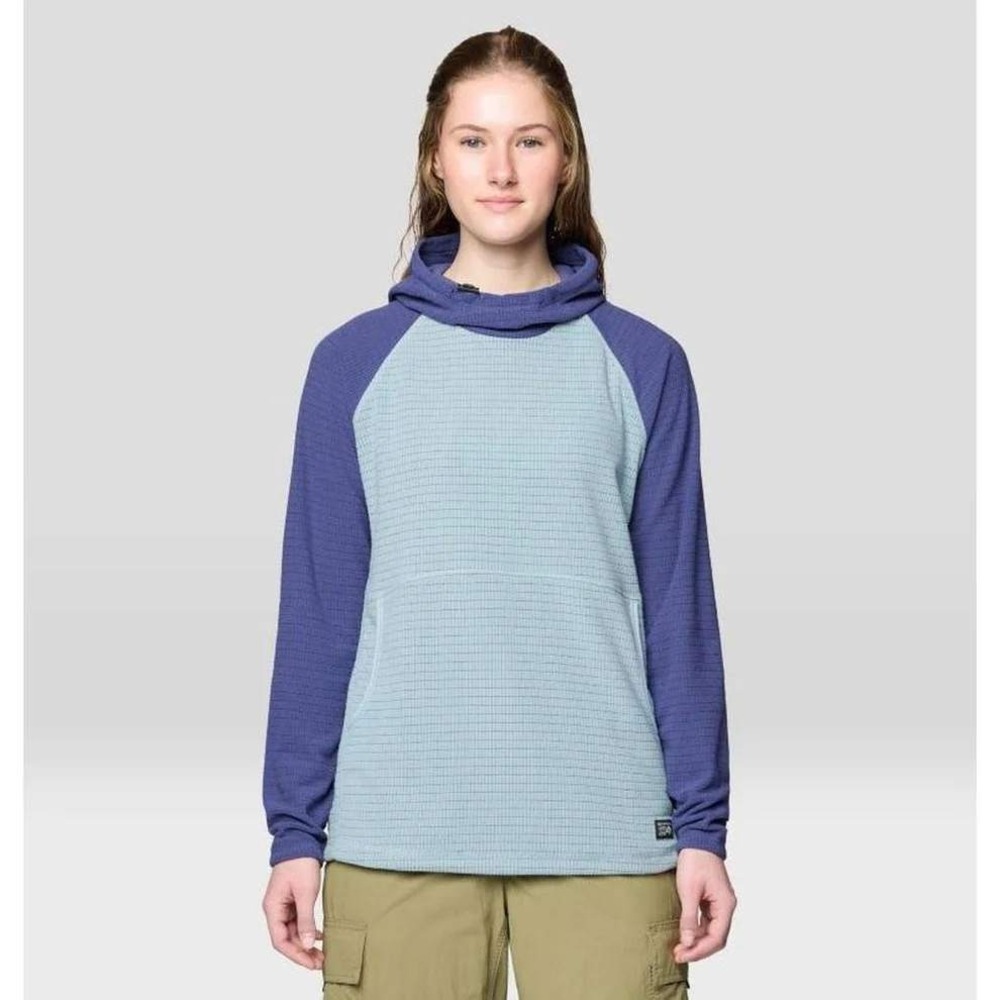 Mountain Hardwear Women's Summit Grid Tunic Hoody, Ice Shadow, Lapis Dusk, Small
